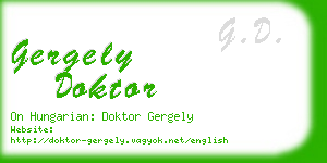 gergely doktor business card